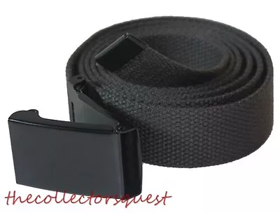 NEW 1.5  Inch WIDE FLIP TOP 62  CANVAS MILITARY WEB GOLF GREY BELT BLACK BUCKLE • $11.99