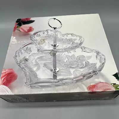 Mikasa Special Moments 376/644 Bells Doves Heart-2-Tier Crystal Server 10  NEW • $19.95