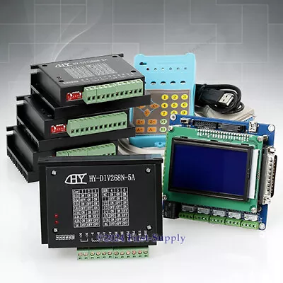 CNC 4 Axis Kit 5Axis Breakout Board Display&Keypad TB6600HG Drivers Router Mill • $176.12