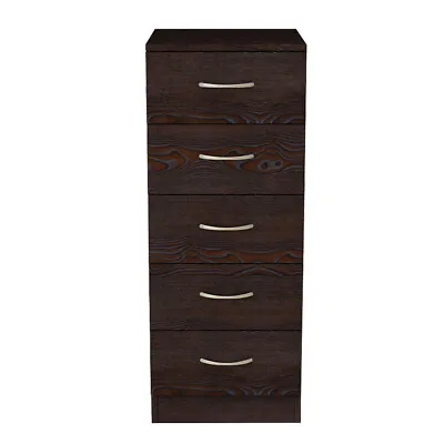 Narrow Tall Chest Of 5 Drawers Bedside Bedroom Hallway Storage Cabinet Furniture • £55.99