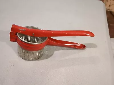 Vintage Red Handled Potato Ricer Masher Press Hand Juicer  • $15.99