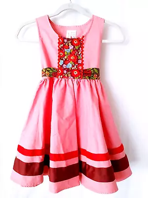 Matilda Jane Paint By Numbers CALYPSO Dress D14108 Slvless Pink Size 8 #13541 • $19.23