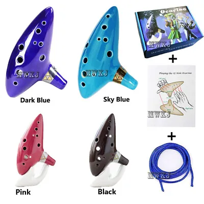 12 Hole Ocarina Of Time Ceramic Alto C Flute Legend Of Zelda Instrument 4 Colors • $24.99