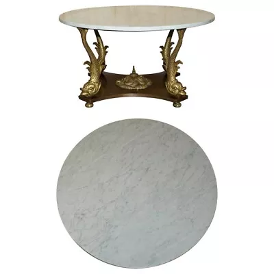 Very Fine 19th Century Gilt Brass Dolphin Italian Carrara Marble Coffee Table • $4911.23