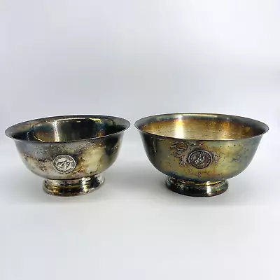 Two Vtg Gdac-great Dane Of America Club Silverplated Best Of Breed Trophy Bowls • $100