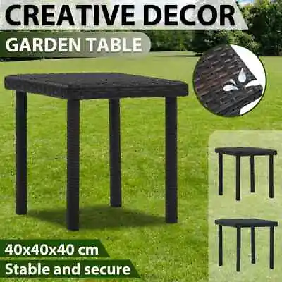 $42.99 • Buy  Garden Tea Table Outdoor Backyard Furniture Poly Rattan Brown/Black VidaXL