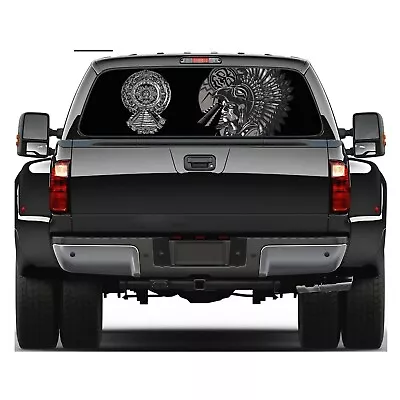 Maya Warrior Mexican Culture Pattern Truck Rear Window Perforated Decal Sticker3 • $69.99