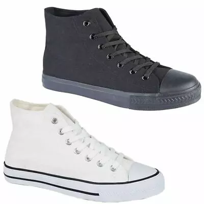 £12.95 • Buy Mens Lace Up Casual Retro Hi Top Boots Deck Sneakers Trainers Pumps Shoes Size
