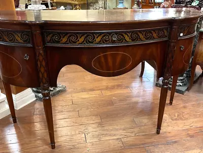 Half-Moon Shaped Console Table With Inlaid Accents • £602.77