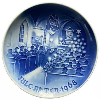 B & G Copenhagen Denmark 1968 Christmas Plate Christmas In Church 7  VG! • $0.01