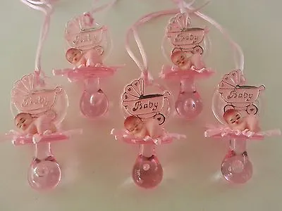 12 Pacifier Necklaces With Plastic Baby Shower Games Prizes Favors Decorations • $14.99
