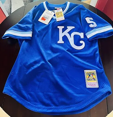 1989 George Brett Kansas City Royals 44L Mitchell & Ness Authentic BP Jersey • $89.99