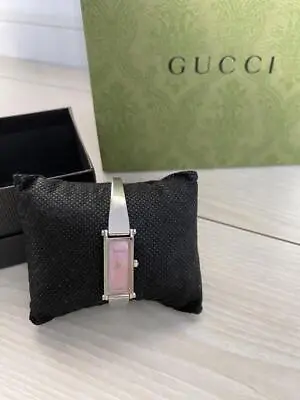 GUCCI 1500L Watch Silver Shell Dial Swiss Rectangle Womens Watch Vintage • $143