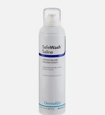 SafeWash Saline Sterile Saline Wound Wash 7.4 Oz Spray Can DermaRite #00245 New • $24.99