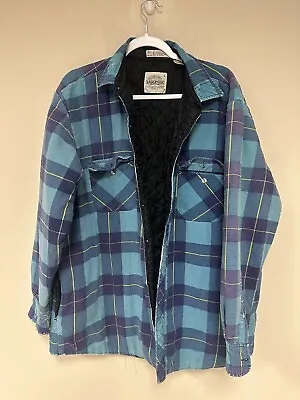 Vintage Saugatuck Dry Goods Plaid Flannel Shirt Men`s Size XL Shacket Lined • $24