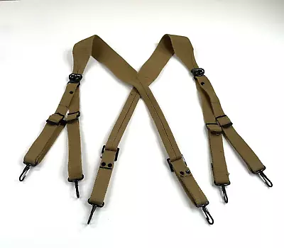 US Army WW2 Combat Suspenders Tan Khaki LY&MFY 1943 • $39.99