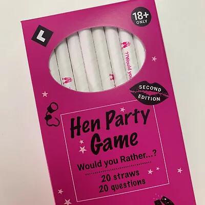 Hen Party Game - 'Would You Rather' Party Straws - 20 Questions 20 Straws UK 18+ • £5.99