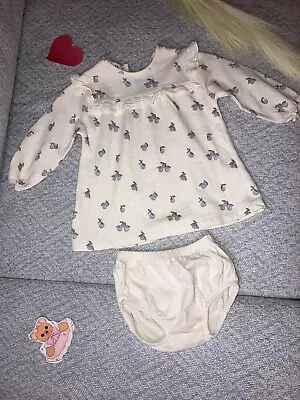 Baby Girl Clothes Zara 6-9 Months Tan With Grapes Long Sleeve Top • $6.99