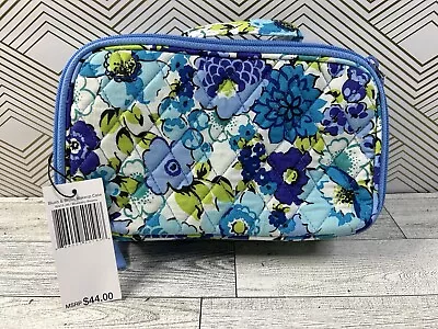 Vera Bradley LARGE BLUSH BRUSH MAKEUP CASE Travel Organizer Blueberry Blooms NEW • $32.99