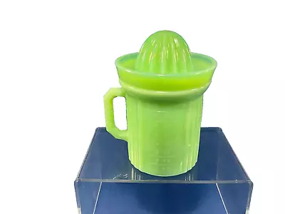 Jadeite Green Glass Measuring Cup W/ Juice Reamer Cups Ounces 5.25  X 3-3/8  • $34.65