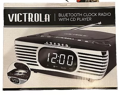 Victrola V50-250 Black Silver CD Player Bluetooth Wireless Digital Clock Radio • $31.45