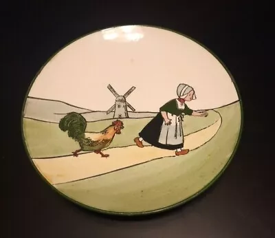 Haag AUSTRIA Antique 6  Plate Dutch GIRL Rooster Windmill Excellent Condition • $12