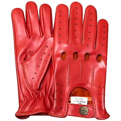 PSS Men's Full Finger Racing Cow Leather Lightweight Slim Fit Driving Gloves 507 • £19.99