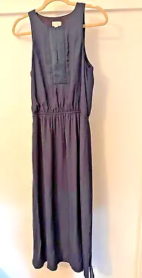 Witchery Steel Blue Maxi  Dress. Side Splits. Feature Bodice Panel. S 10 EUC • $9