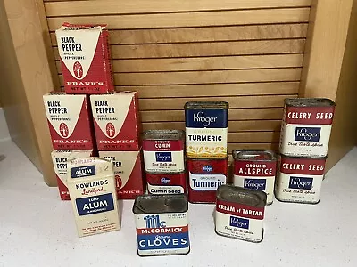 Vintage Spice Tin/Box Lot Kroger-McCormick-Landford-Frank's Variety Seasonings • $15