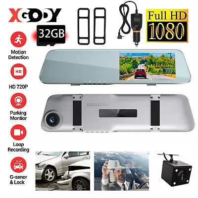 XGODY Car Recorder Dash Cam Mirror Rearview Touch Screen 1080P HD Driving Camera • $29.99