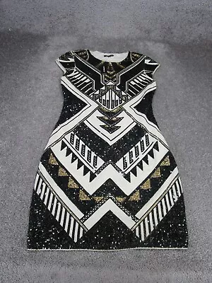 Express Bodycon Dress Womens Medium White Cotton Sequin Embellished NEW • $34.99