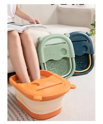 1pc Foldable Massage Foot Basin Simple Design With Cover Deep Soaking Pedicure • $14.99