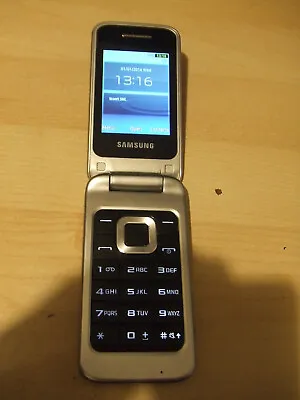 FAULTY BATTERY? Samsung GT-C3520i Silver RARE Bluetooth Mobile Flip Phone • £25