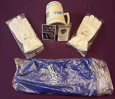 VTG LA Dodgers MLB 1988 Championship Beer Mug Stein Pin Batting Gloves Oven Mitt • $59.99