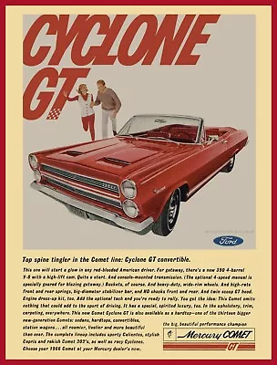 1967 Mercury Comet Cyclone GT NEW Metal Sign: Convertible Model Pictured In Red • $19.88