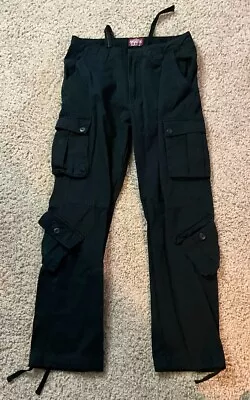 Matchstick Cargo Pants Mens XL 36/32 Workwear Drawstring Black NWOT • $8.99