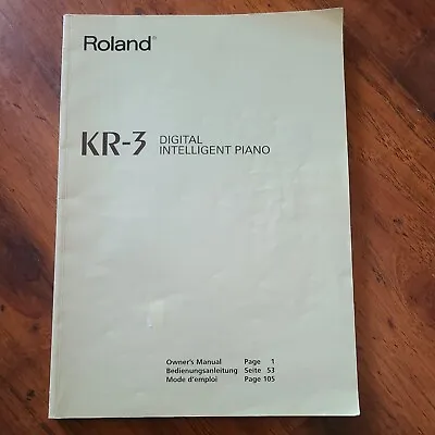 $66.39 • Buy Roland KR-3 Digital Intelligent Piano Owner's Manual 2nd Edition 