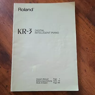 Roland KR-3 Digital Intelligent Piano Owner's Manual 2nd Edition  • $80.50