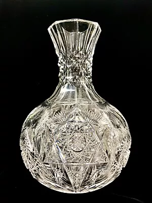 LIbbey Signed Carafe ABP Cut Glass American Brilliant Period Antique • $68