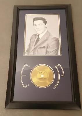 Elvis Presley 'EP' 'Real Hair' Gold Disc Framed Picture RRP £350+ • $37.89