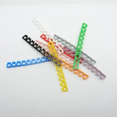 100x C-Type Cable Markers FTP LAN UTP 4-6mm Cat5 Colourful Number 0-9 Tag Label • £5.03