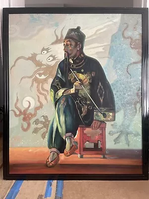 Vintage Portrait Oil Painting Asian Man Japanese Chinese • $426