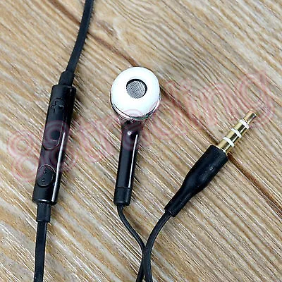 Black Flat Anti Tangle In Ear Bud Headphone Handsfree Earphone For Samsung Phone • £2.39