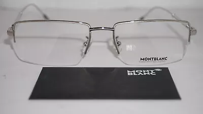 Montblanc New Eyeglasses Palladium Silver Half Rim MB0113O 001 58 18 150 • $111.79