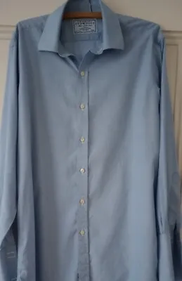 Charles Tyrwhitt Blue Shirt 15.5 Inch Neck Long Sleeves French Cuff 100% Cotton  • £17.45