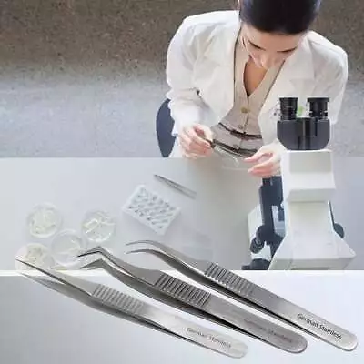 Fine Precision Point Tweezers Stainless Steel Lab Forceps For Microscopic Tasks • $6.25