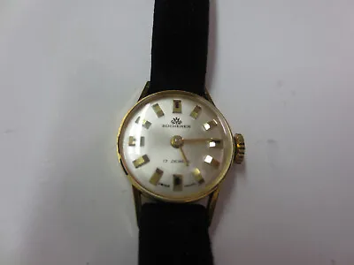 Women's BUCHERER 18KT Solid Gold 17J Watch W/ Band (Works). 7 1/2  Total Length • $400