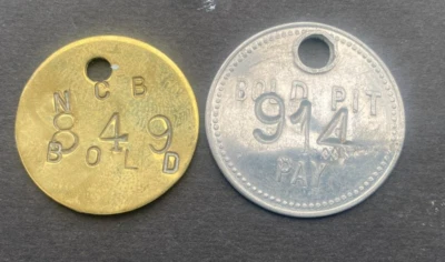 £5.99 • Buy X2. Bold, One Brass One  Alloy     .    Colliery Miners Pit Check