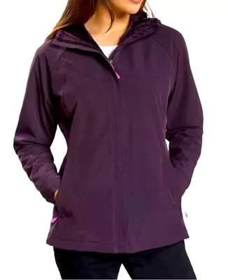 Kirkland Signature Women's Small Water Repellent Soft Shell Lined Jacket Purple • £19.24