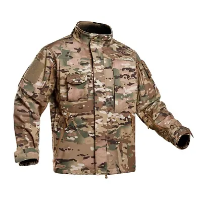 Men's Tactical Softshell Jacket Army Military Coat Waterproof Hiking Casual Camo • $56.99